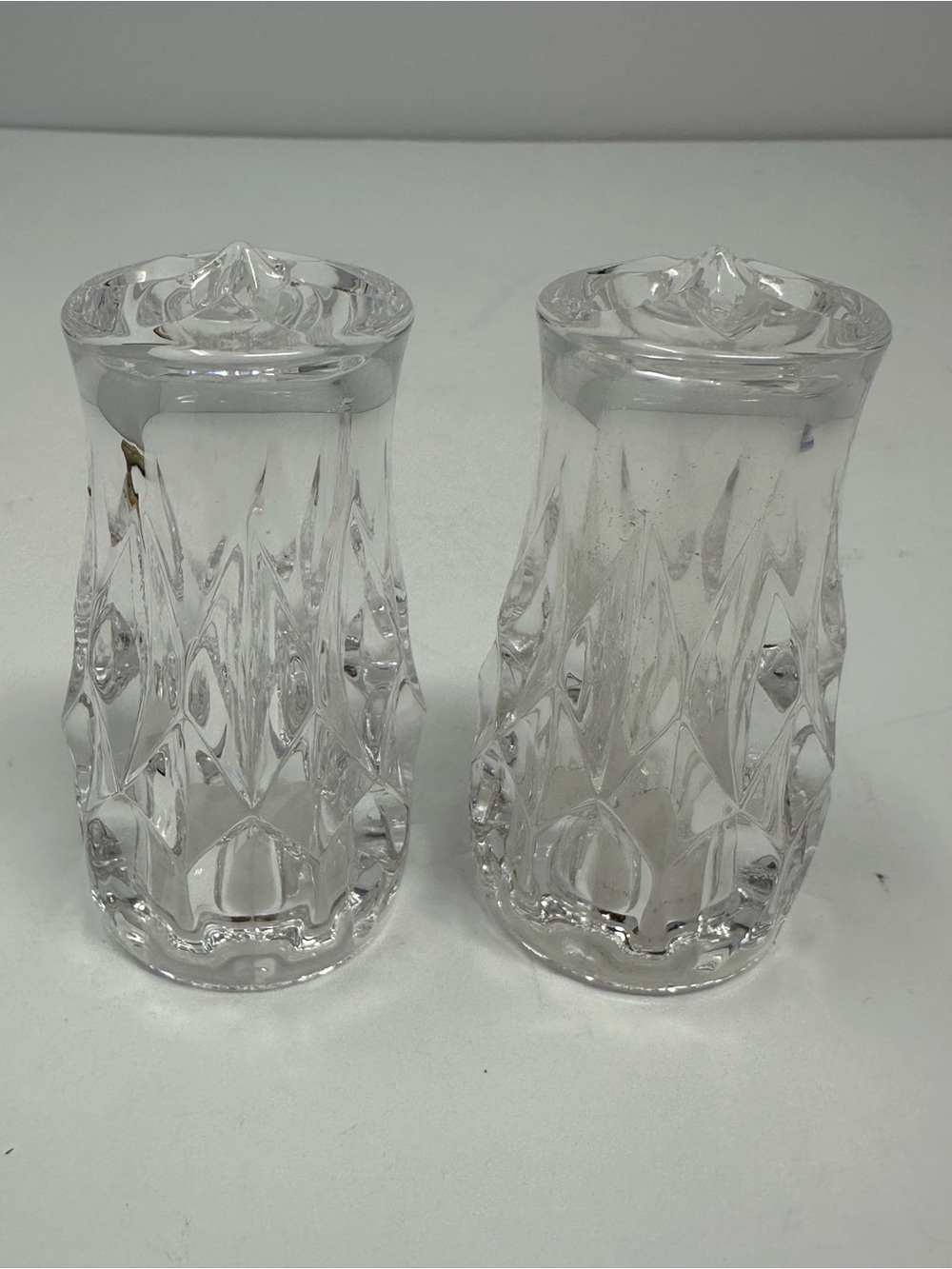 Vintage Gorham Crystal King Edward Salt and Pepper Shakers A1